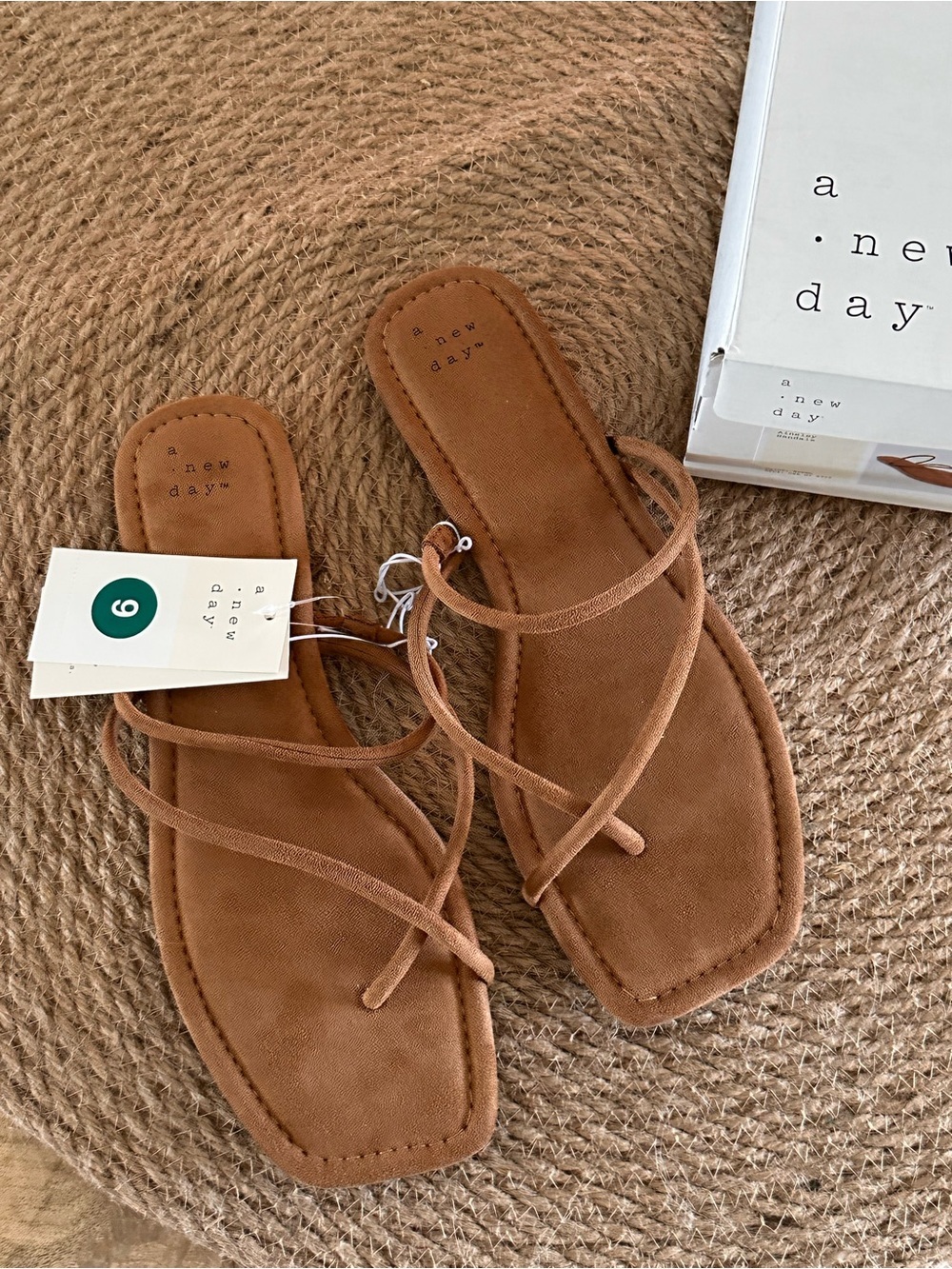 a new day Brown Strappy Square-Toe Flat Sandals for Women